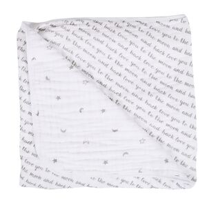 Bebe au Lait Premium Muslin Snuggle Blanket, Love and Luna